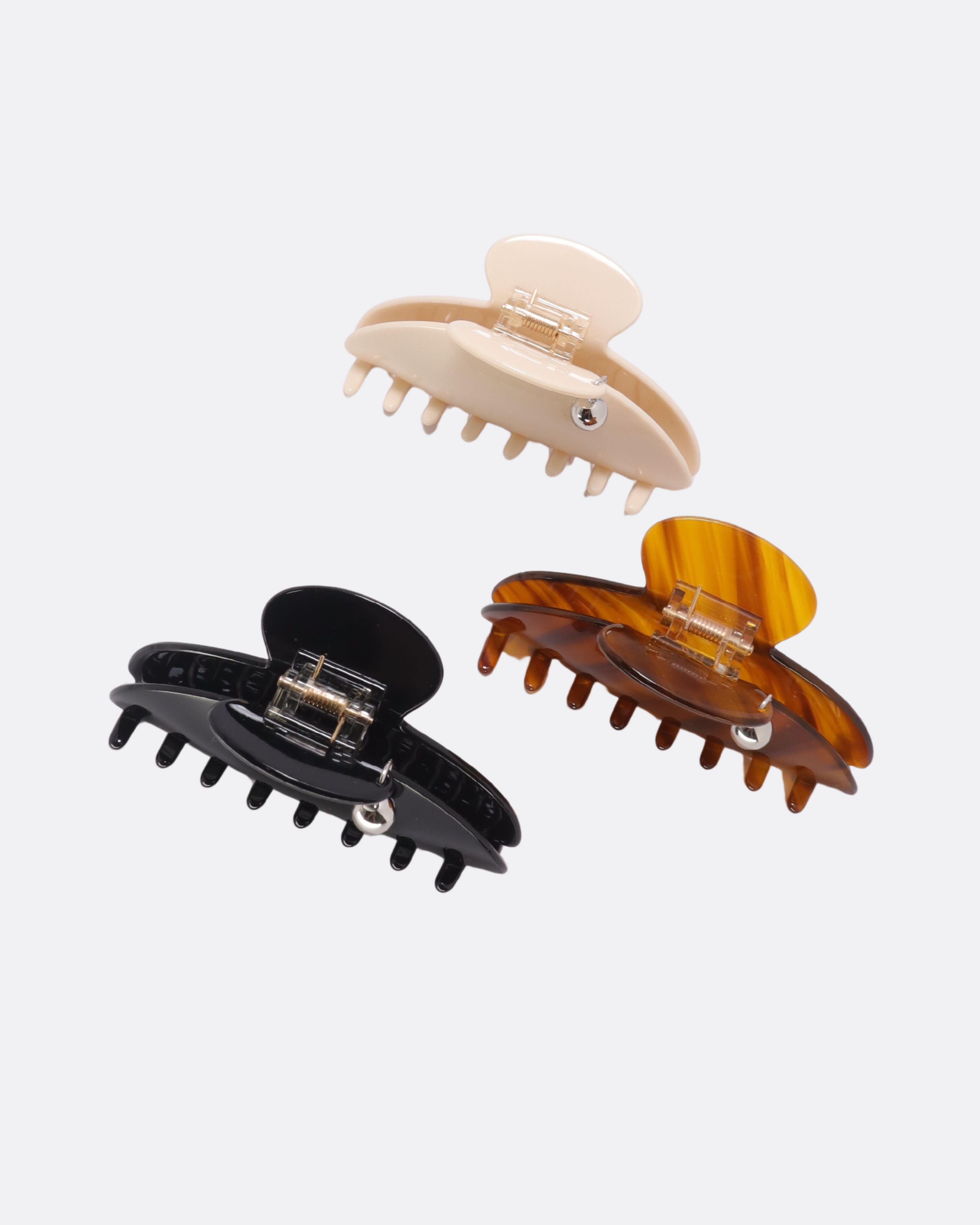 Glossy Curve Drop Charm Hair Claw Clip