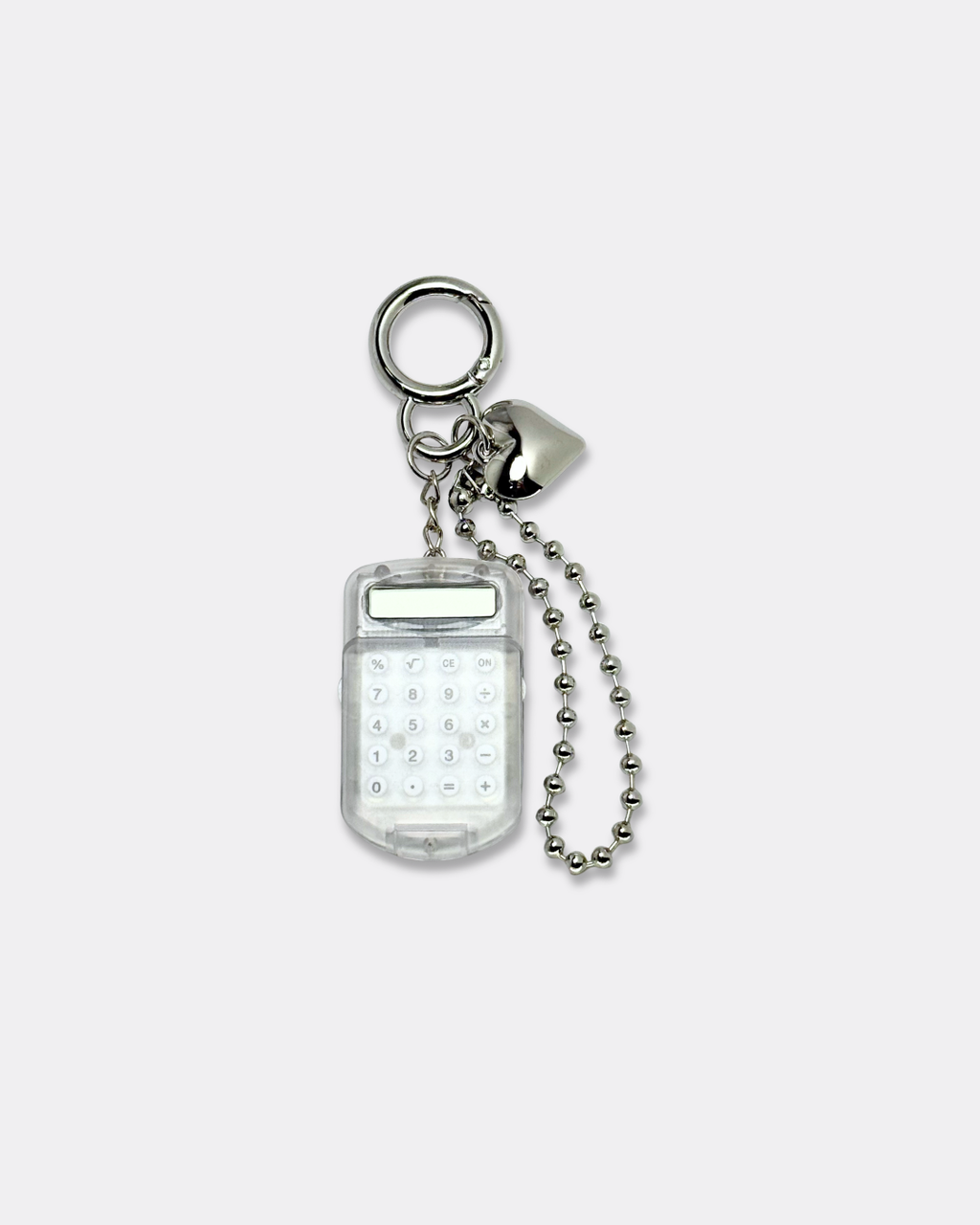 Mini Clear Calculator Charm Keyring