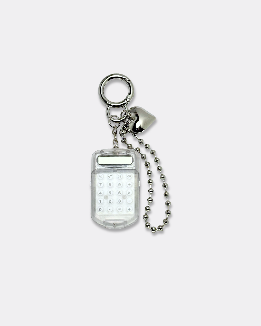 Mini Clear Calculator Charm Keyring