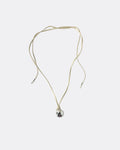 Minimal Sphere Pendant Long Suede Tie Necklace