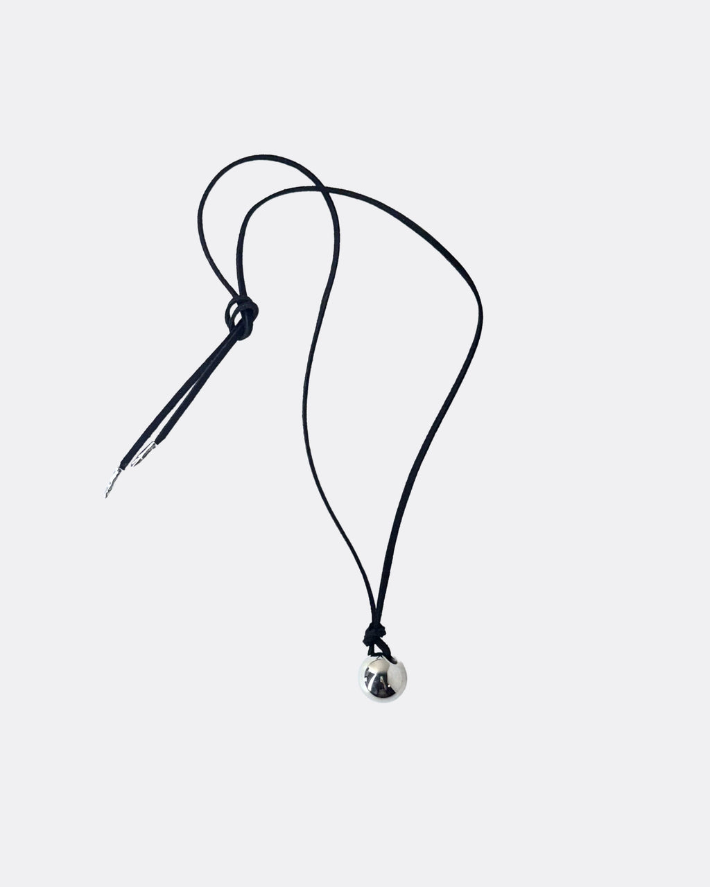 Minimal Sphere Pendant Long Suede Tie Necklace
