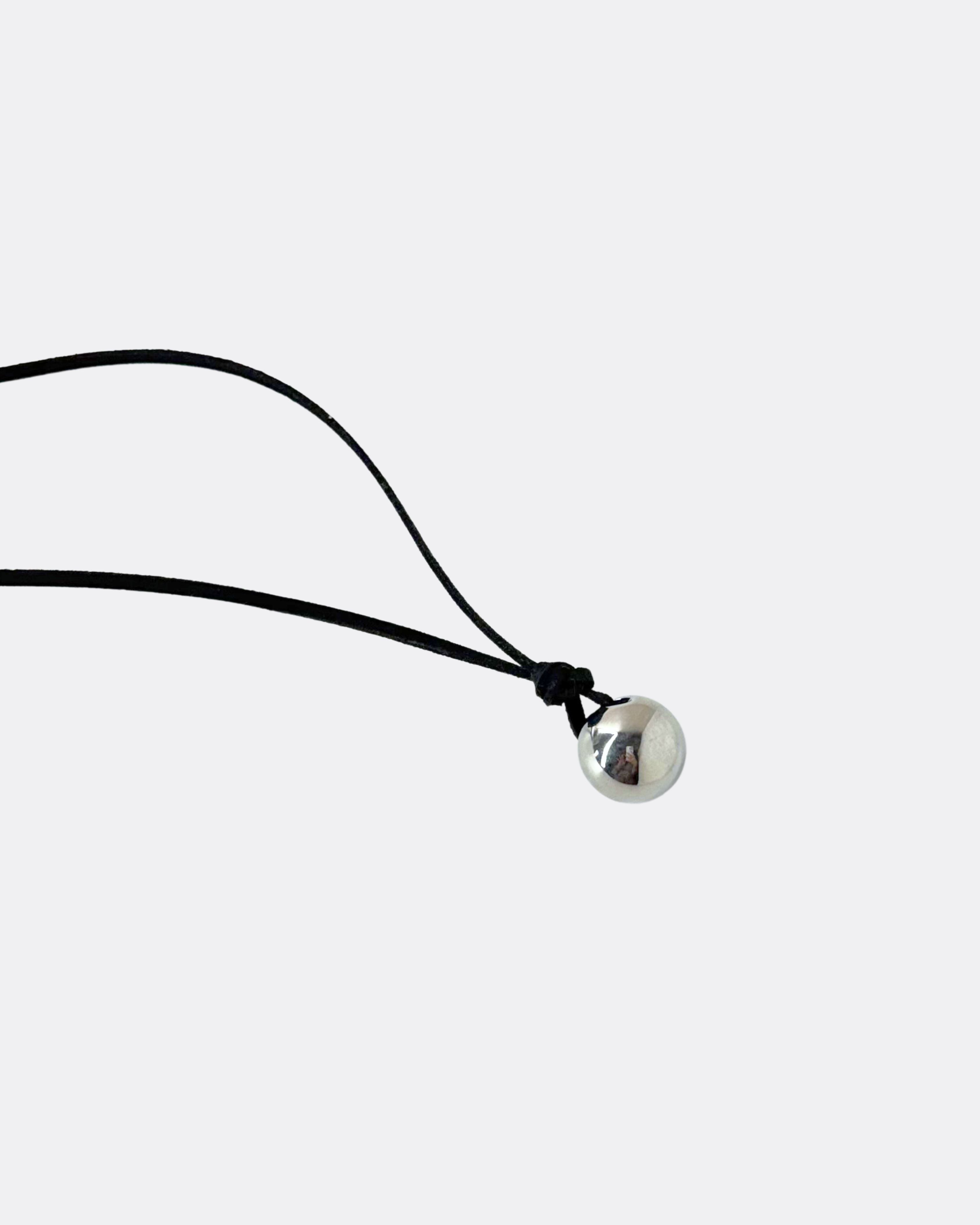Minimal Sphere Pendant Long Suede Tie Necklace