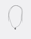 Adjustable Cord Silver Ball Pendant Minimal Modern Everyday Necklace