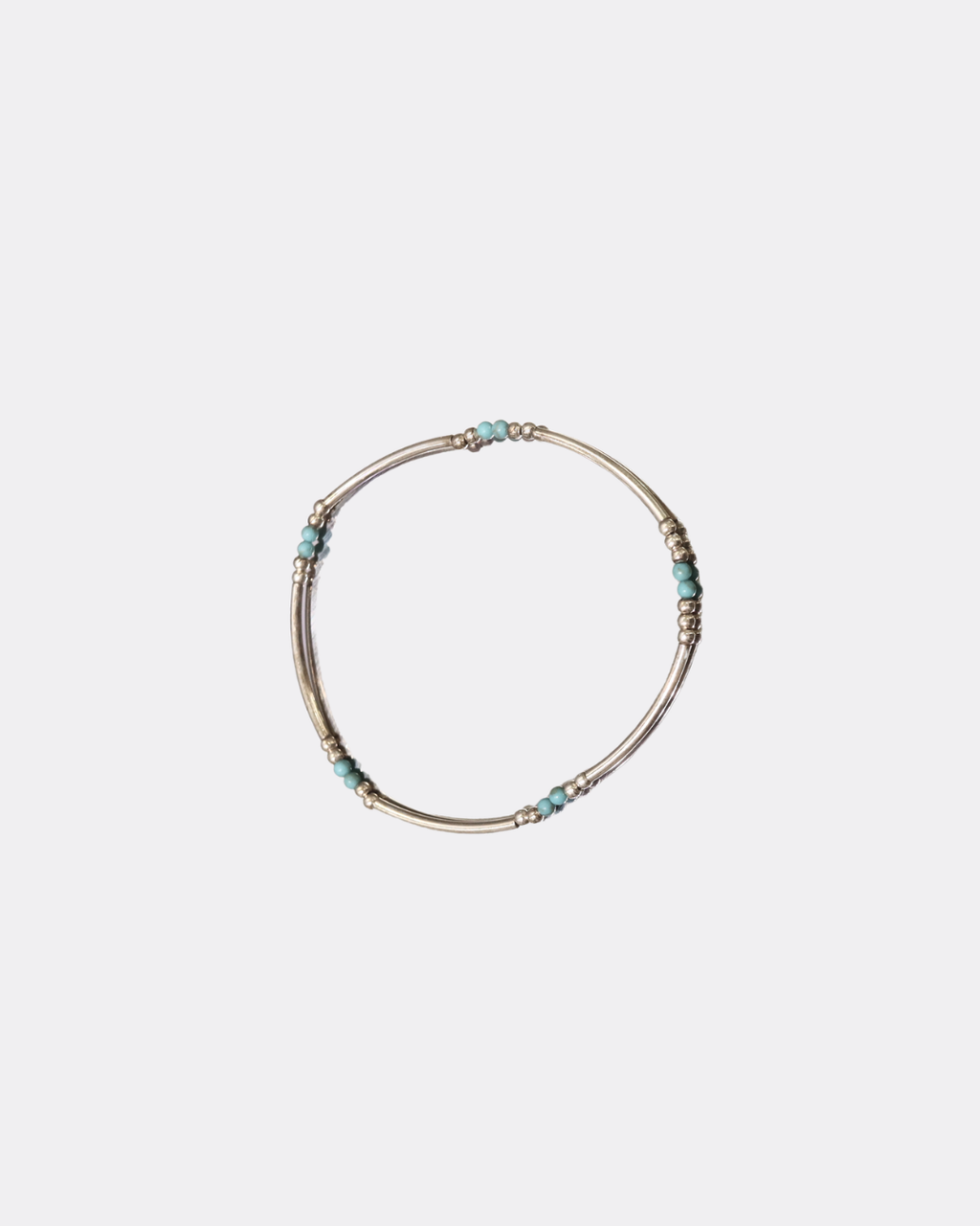 Minimal Silver Tube Beaded Stretch Layering Bracelet