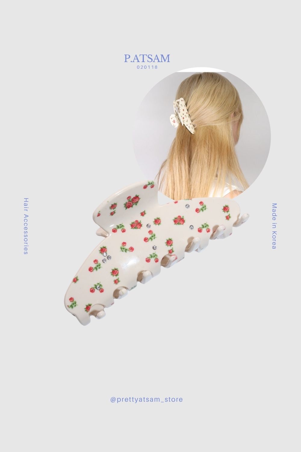 Vintage Blossom Rose Hair Claw Clip