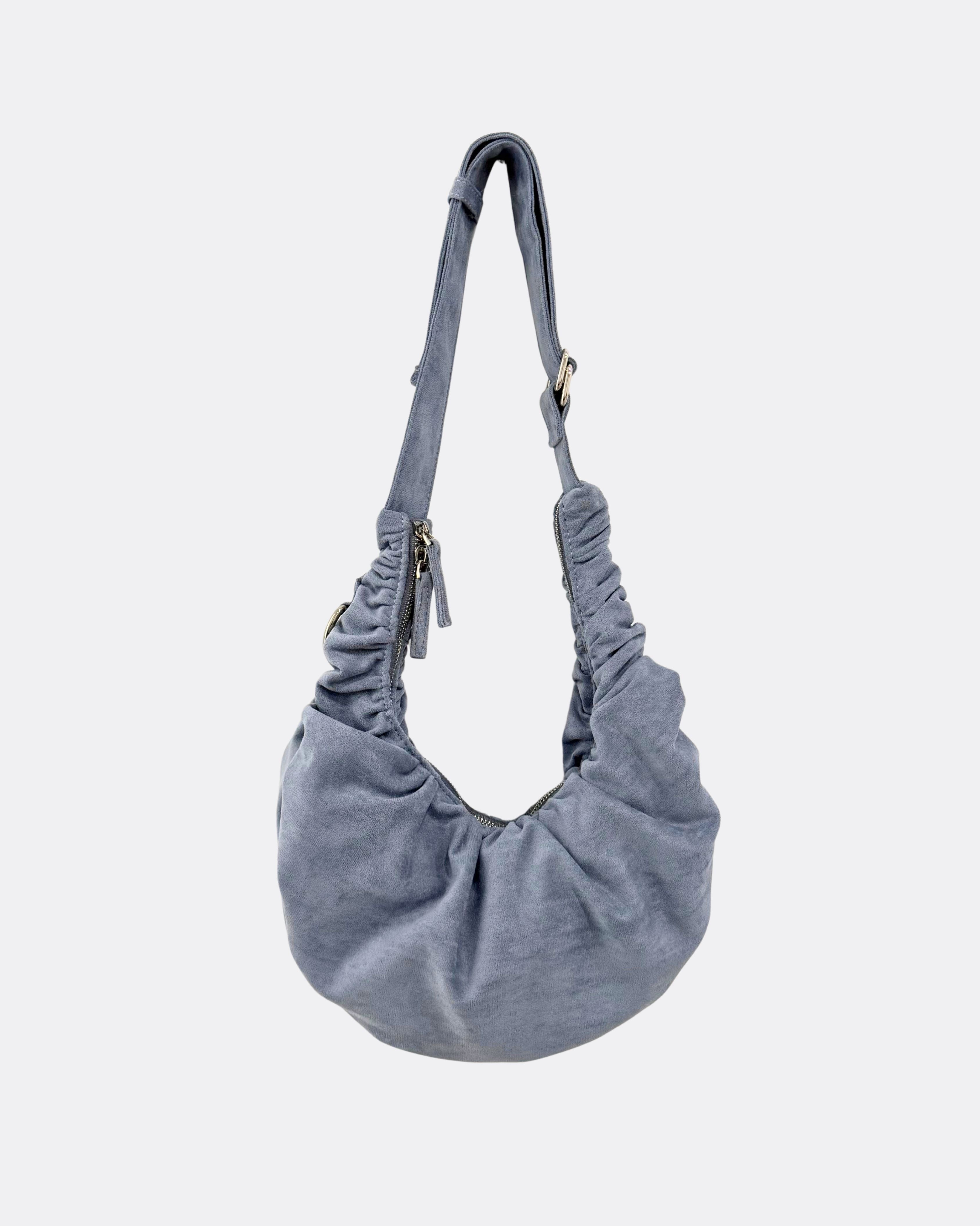Flow Curve Suede Croissant Bag