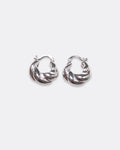 Sculpted Twist Hoop Silver Earrings