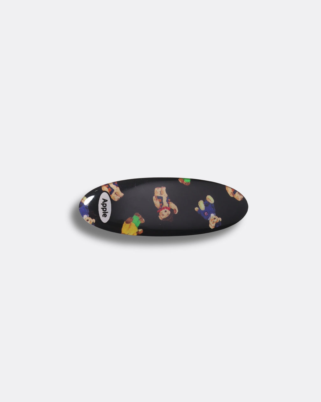 Teddy Bear Print Oval Hair Clip