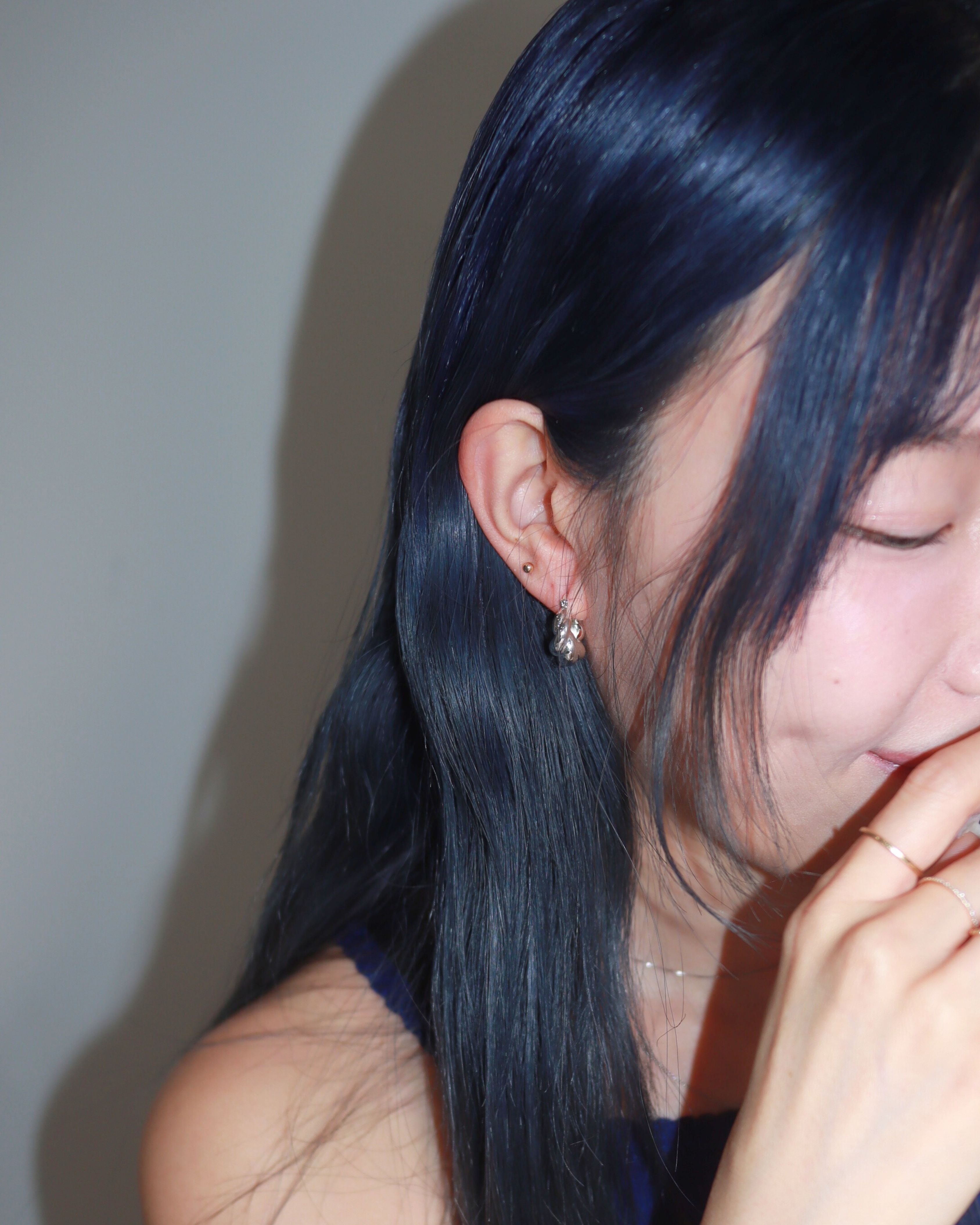 Sculpted Twist Hoop Silver Earrings