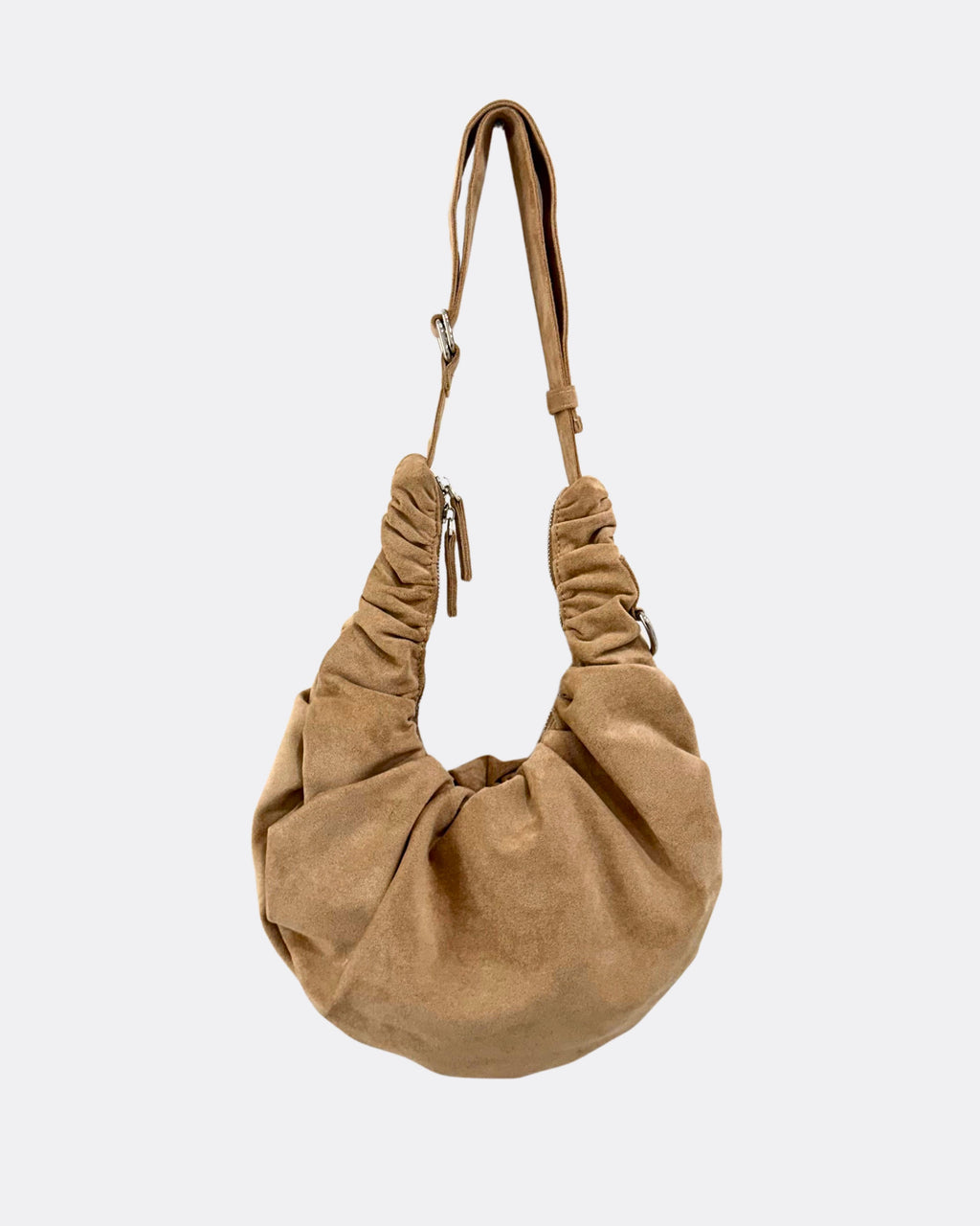 Flow Curve Suede Croissant Bag