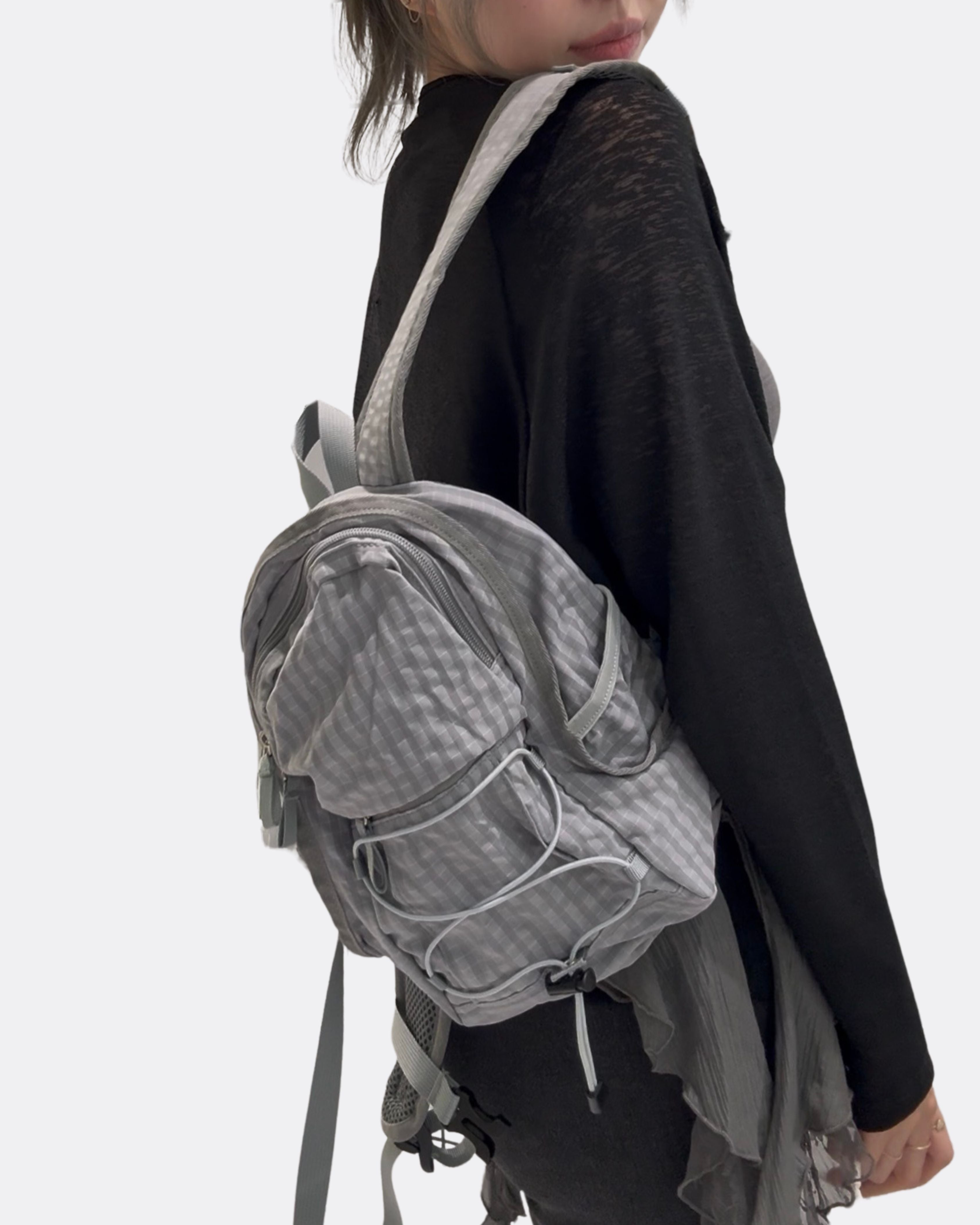 Soft Grid Gorp-Core Mini Trail Backpack with Bungee System