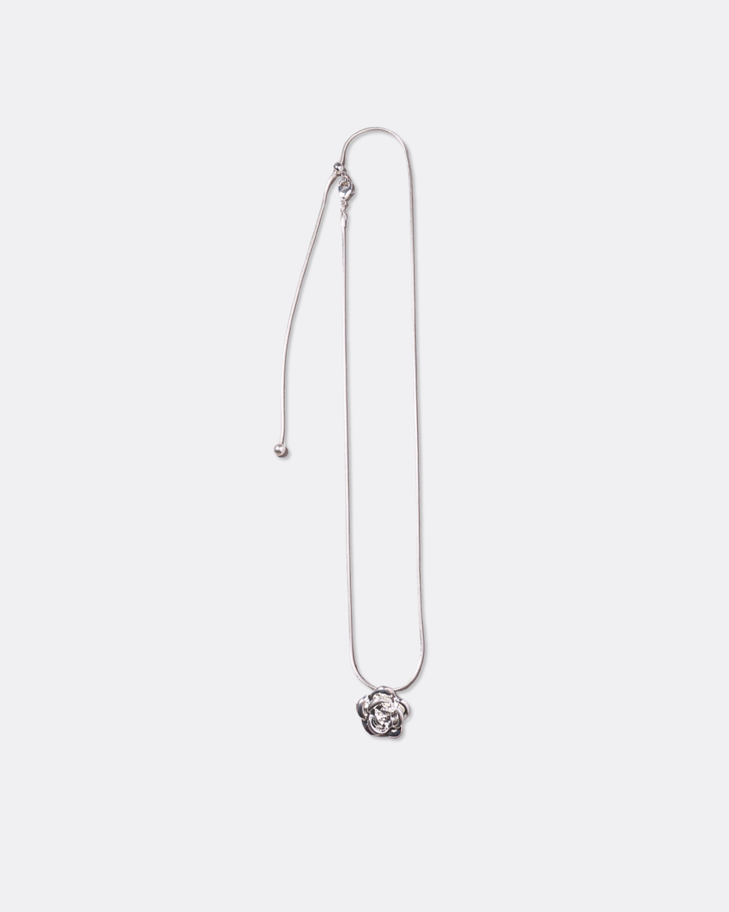 Sculpted Rose Motif Adjustable Chain Necklace
