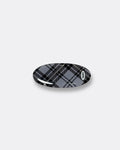 Pebble enamel finish plaid metal hair clip