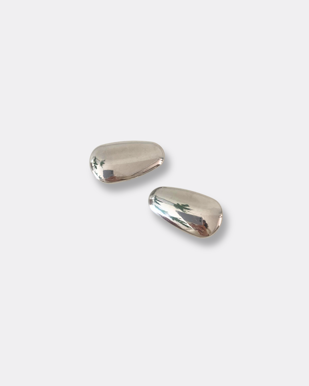 Minimal silver pebble hair clip pin set of 2