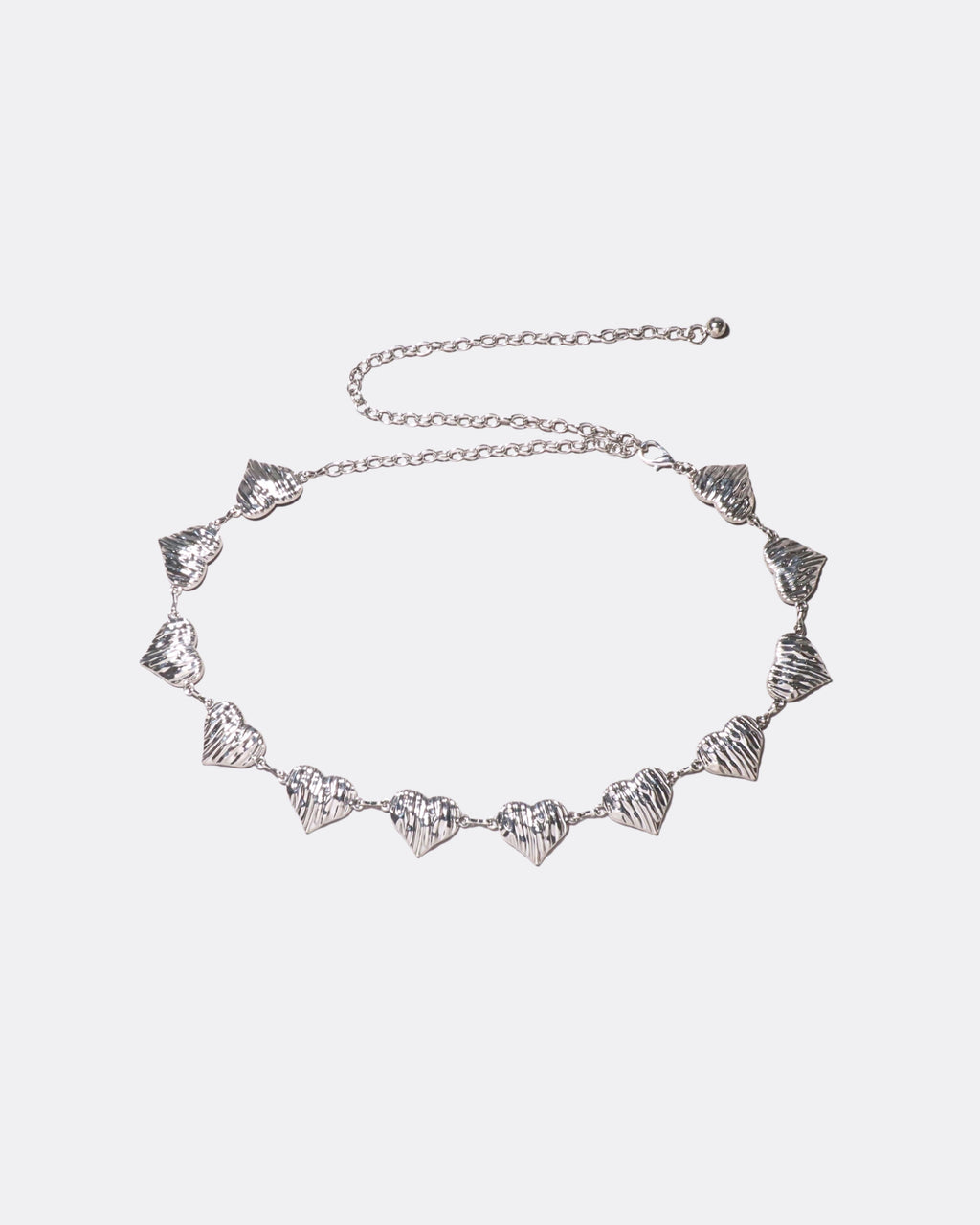 Y2K Textured Heart Chain Belt