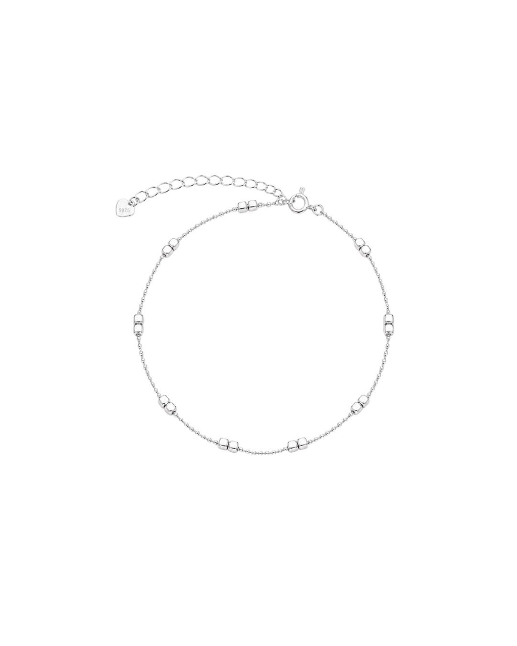 Dainty Cube Bead 925 Sterling Silver Bracelet