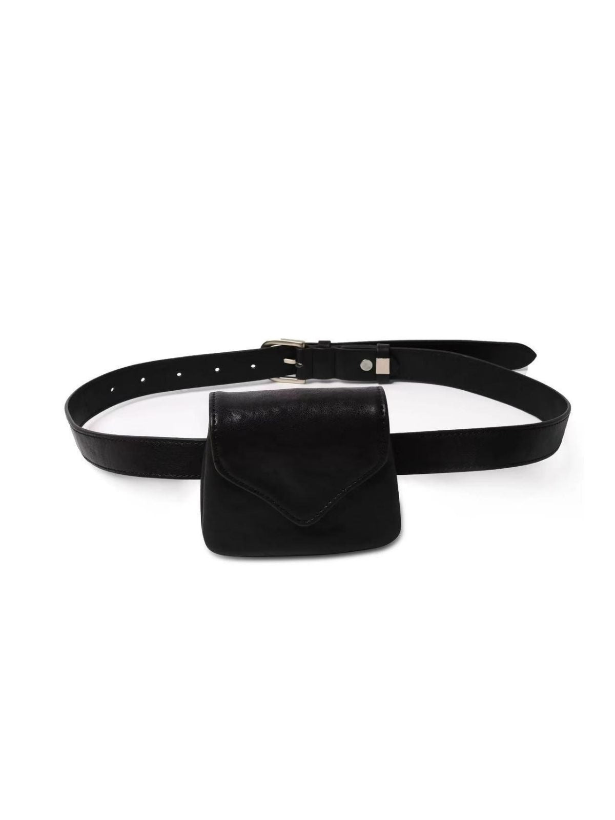 Black belt bag on a white background