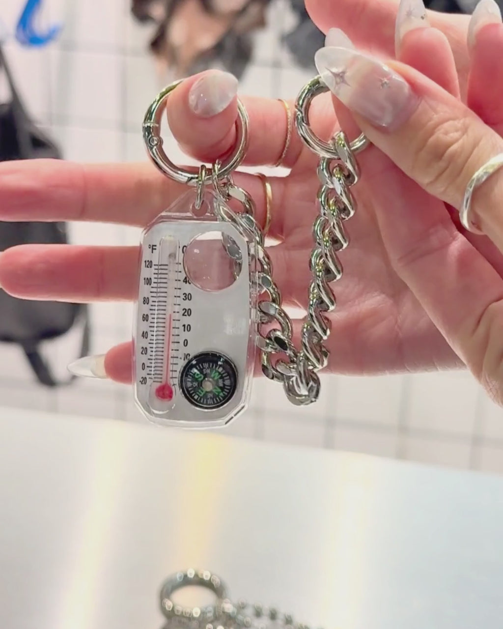 Compass Thermo Utility Chain Keyring Charm